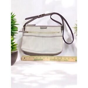 Rosetti Crossbody White Faux Leather Hand Bag / Purse adjustable strap